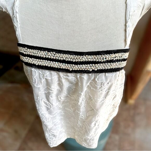 Vintage Beatrice di Borbone Roma Beaded Lace Top | IT 44 / US M - Picture 3 of 9
